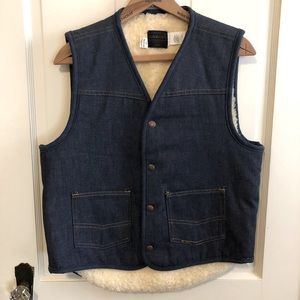Vintage Sears Roebucks Denim Snap Vest Sz M